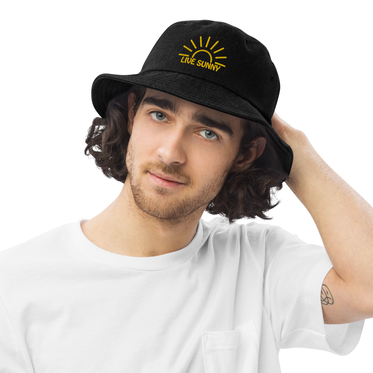 Live Sunny Denim bucket hat – livesunnysunscreen