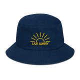 Live Sunny Denim bucket hat